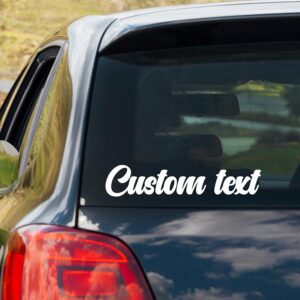 Custom Vehicle Decal – Personalized Vinyl Lettering Sticker with Your Text – Multiple Sizes & Colors